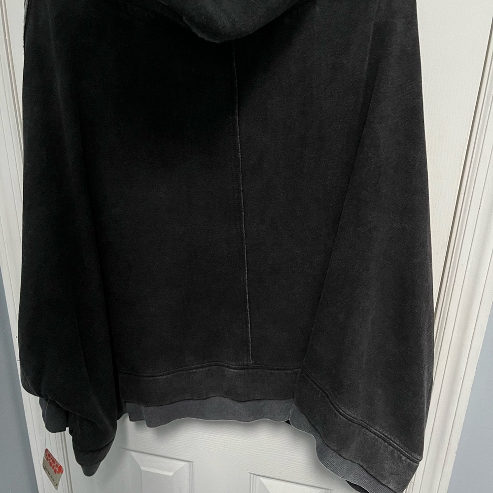 Free People Fp Movement Bonfire Oversized Hoodie Large Gray Black Sweatshirt NWT - Picture 14 of 16